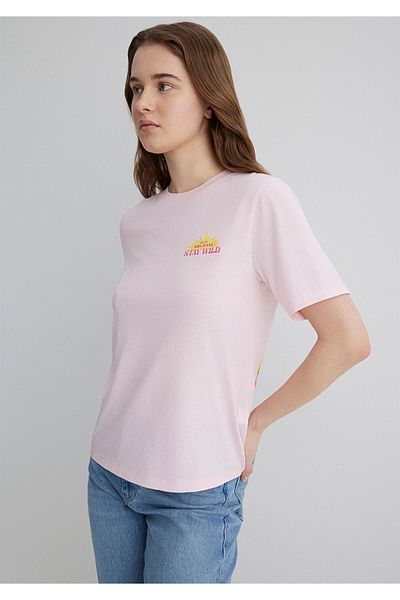 Mavi Tricou roz cu imprimeu astrologie Regular Fit 1613169 -70989