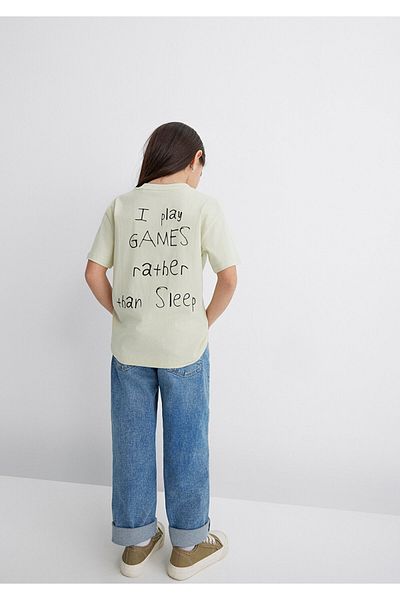 Mavi Tricou verde cu imprimeu pe spate, cu o formă lejeră/cu o formă relaxată 7610282 -71664