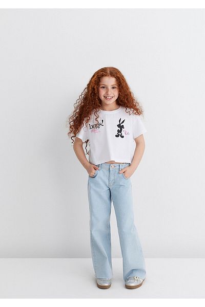 Mavi Bugs Bunny Printed White T-Shirt Loose Fit / Loose Relaxed Fit 7610304-620