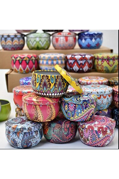 Hapşuruk 5 Adet Mum Yapma Kutusu, Mum Kutusu, Mum Kalıpları, Metal Saklama Ku...