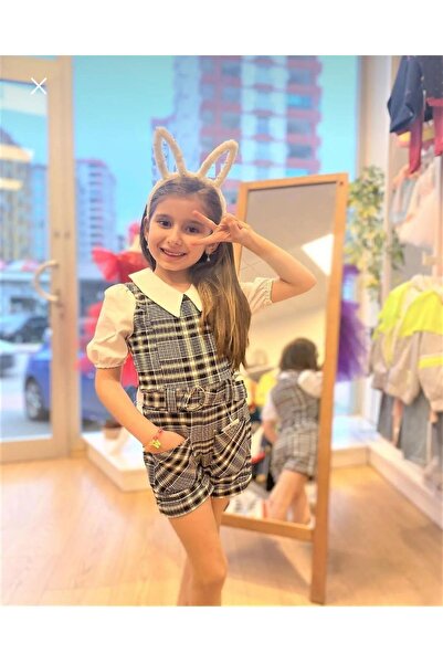 KOKOŞ BEBEK Plaid Jumpsuit with Self Shirt |   Between 7/8 Years