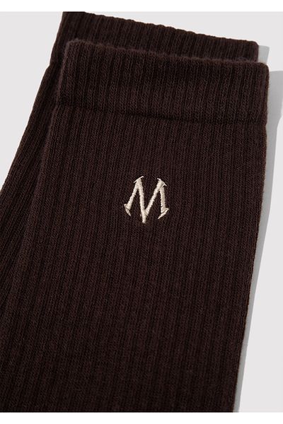 Mavi Seal Logo Printed Brown Socket Socks 0911618 -85397