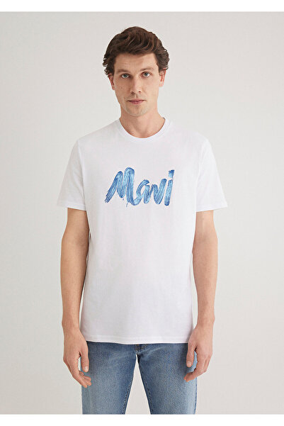 Mavi Logo Baskılı Beyaz Tişört Regular Fit / Normal Kesim 0611321-620