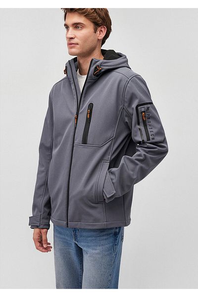 Mavi Jachetă gri Slim Fit cu glugă - 0110264 -80776