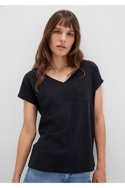 Mavi Μαύρο T-Shirt με λαιμόκοψη V-λαιμόκοψη -1600961-900