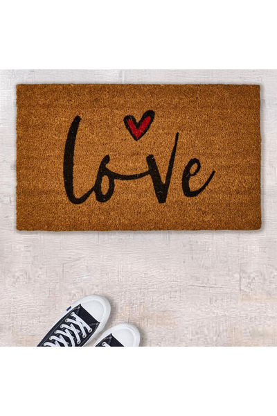 GizHome Covoraș pentru ușă Giz Home Hearted Love - Bej - 35x60 cm