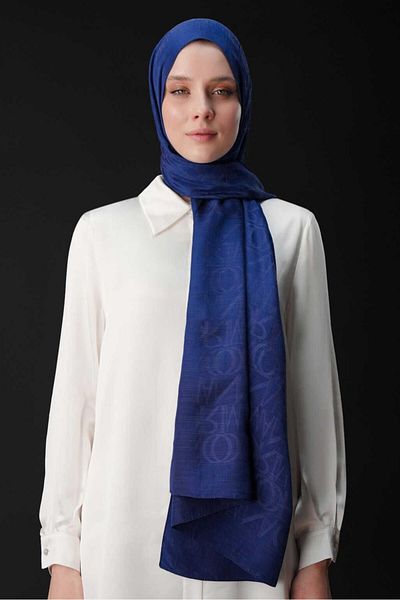 Imannoor 3046 Signature Monogram Shiny Жакардов Шал 70x200