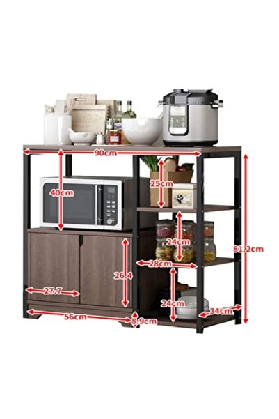 N2Y رفوف مطبخ زويهو لخزانة القهوة وركن القهوة، حامل فرن ميكروويف ثلاثي الطبقا...