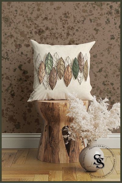 SasoHome 43x43 cm 3D дигитално отпечатана декоративна възглавница - калъфка за възглавница с шарка на цветни листа на кремав фон