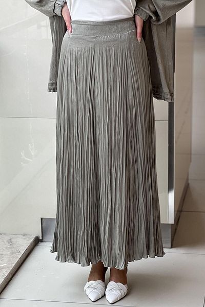 FUAT GÜRSEN Fuat Gürşen Lined Satin Crinkle Skirt
