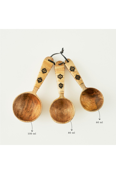 Bella Maison Varna 3-Piece Measuring Spoon Set Natural (21,5X8,5X5,5 cm)