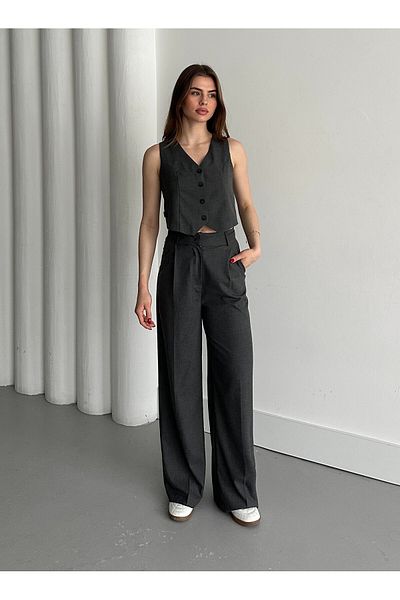 My Blog Anthracite Lynda Vest Trousers Set - 8479