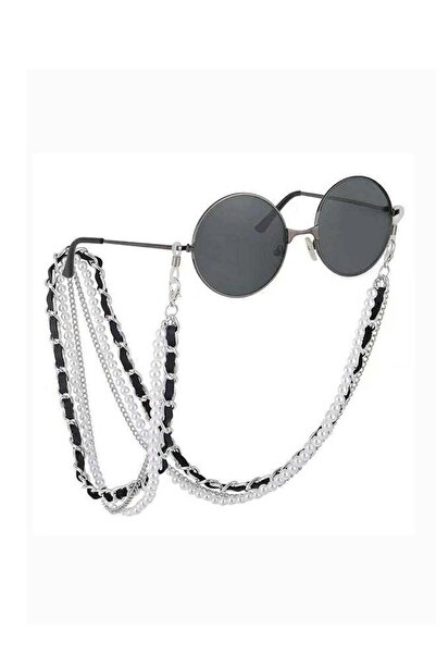 Generic Pearl Leather Eyeglass Chain