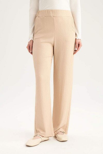 DeFacto Relax Fit Elastic Waist Basic Plain Wrinkle Pants Z8788Az24Wn