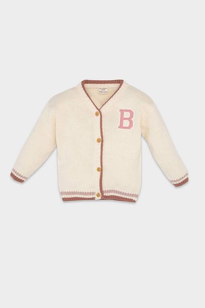DeFacto Baby-Strickjacke mit V-Ausschnitt und Knöpfen für Mädchen D0352A524AU