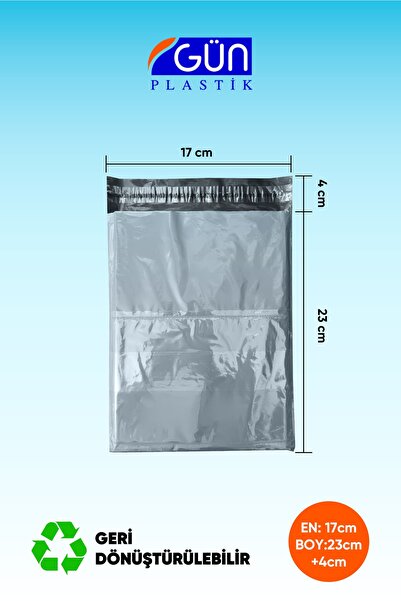 Nobrand GÜN PLASTİK Cepli Kargo Poşeti 17 x 23 + 4 cm (500 adet)