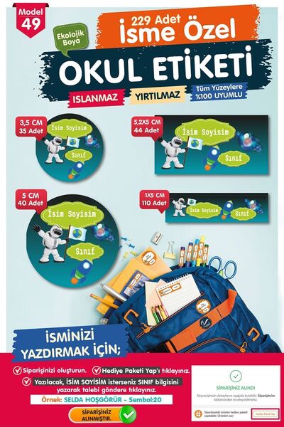 t tuğset etiket Okul Etiketi Kalem Defter Etiketi Özel Isim Yazılabilen Etike...