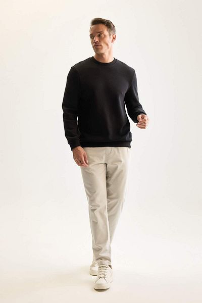 DeFacto 3-fädiges, dickes Sweatshirt aus Baumwolle mit Kapuze und Fleece-Innenseite, reguläre Passform, Rundhalsausschnitt, D7876AXNS