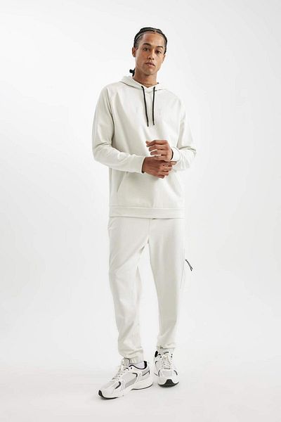 DeFacto Beige Skuba-Jogger-Jogginghose für Herren – mit Reißverschluss und Taschen, Tauchstoff D1952ax24au