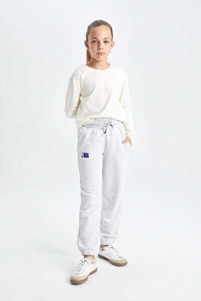 DeFacto Kız Çocuk NBA Wordmark Beli Paçası Lastikli Cepli Jogger Eşofman Altı C9512A824AU
