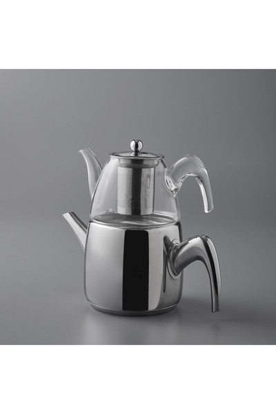 Jumbo 6500 Cam Demlikli Full Metal Sap Çaydanlık
