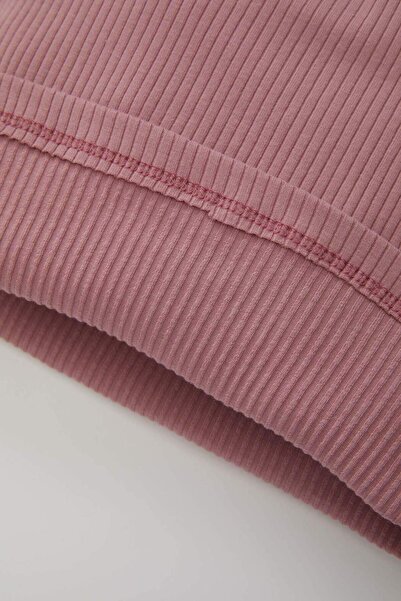 DeFacto Holčička Crew Neck Květinové Šněrovací Volánkové Košilky Tričko s dlouhým rukávem D0745A524AU