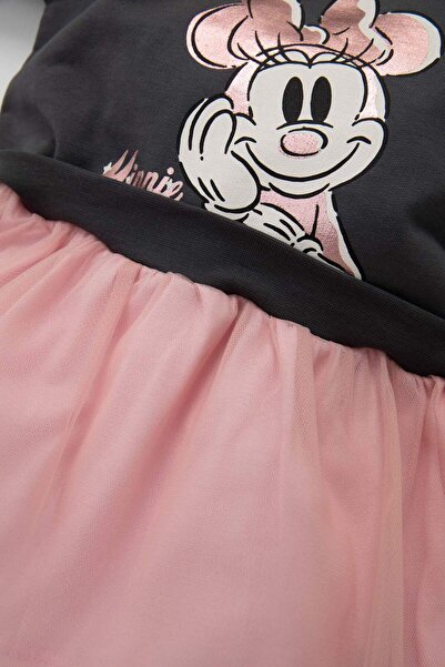 DeFacto Kız Bebek Disney Mickey & Minnie Uzun Kollu Tütü Etekli Elbise D3069A524AU