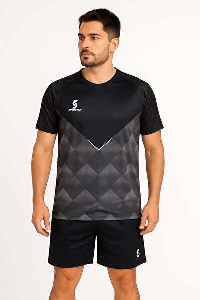 SPORTECH Siyah Forma Takımı K0147 (TEK KELİME ISİM VE NUMARA YAZILIR)