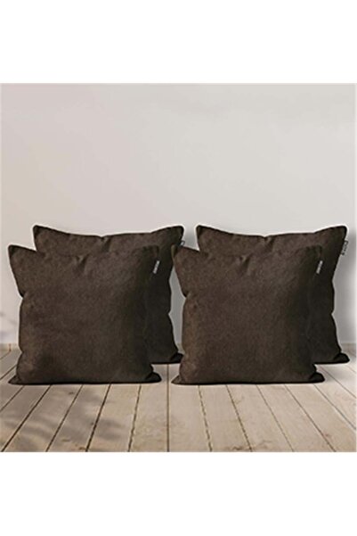 GOCCIA HOME 4'lü Kadife Dokulu Kırlent Kılıfı Acı Kahve