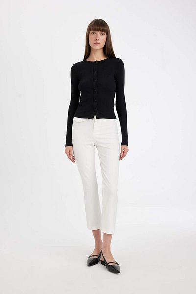DeFacto Slim Fit Slim Fit Basic Απλό Ποδηλατικό Καμισόλα Ζακέτα με κουμπιά D6130AX24AU