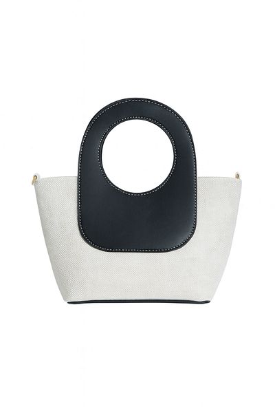 MODA Almaria Black Canvas Puppy Women's Hand, Arm and Shoulder Bag