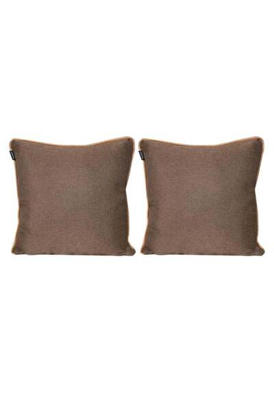 GOCCIA HOME 2'lı İsle Keten Görünümlü Fitilli Kırlent Kılıfı Kahverengi