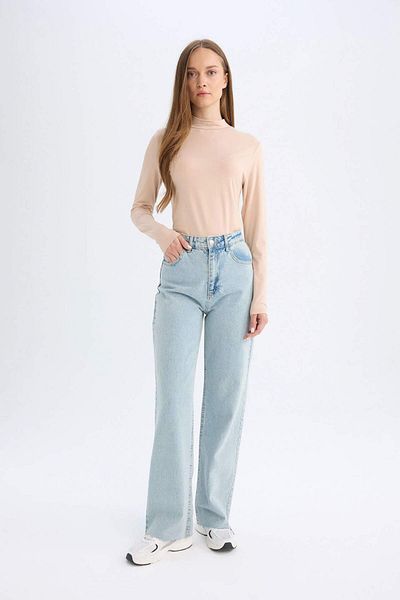 DeFacto Half Turtleneck Long Sleeve Basic Plain T-Shirt Tunic D5018Ax24Au
