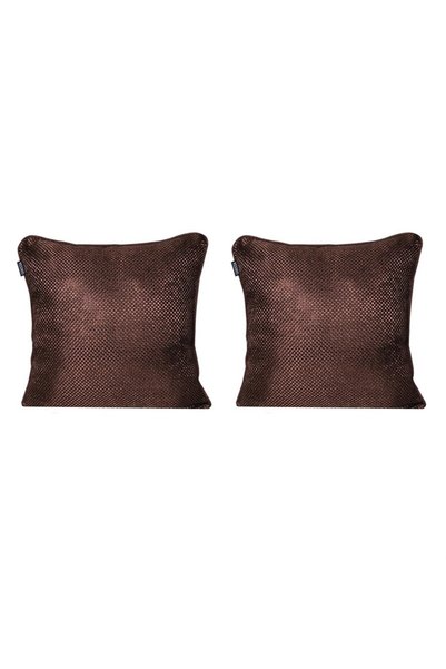 GOCCIA HOME 2-Piece Straw Textured Ribbed Double Sided Throw Pillow Cover Brown