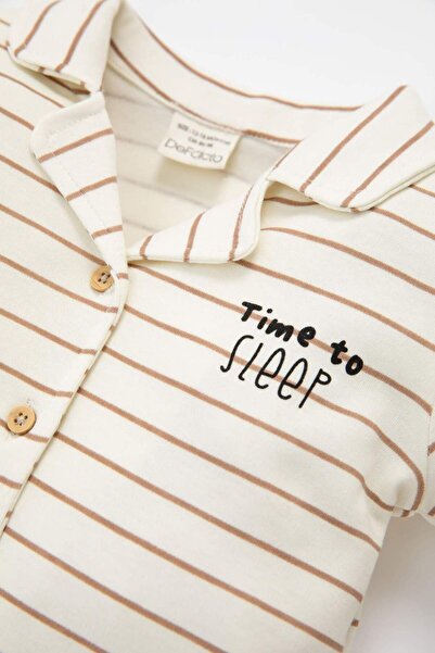 DeFacto Erkek Bebek Pijama Takımı Çizgili Uzun Kollu Üst Uzun Alt D3548A524WN