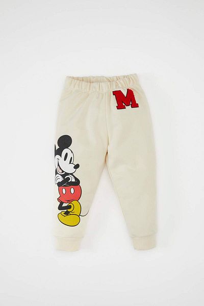 DeFacto Baby Boy 2 Piece Set Disney Mickey & Minnie Crew Neck Sweatshirt Jogger Tracksuit with Elastic Waist a