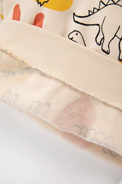 DeFacto Erkek Bebek Bisiklet Yaka Hayvan Desenli İçi Yumuşak Tüylü Sweatshirt D3932A524WN