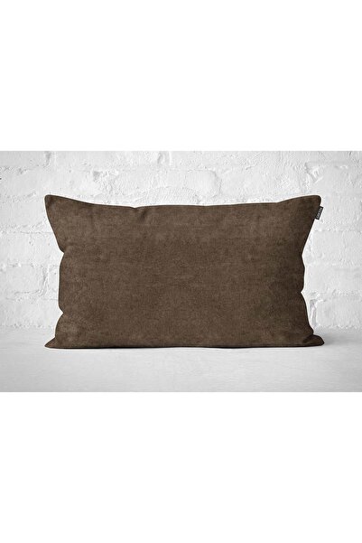 GOCCIA HOME Tekli Kadife Dokulu Kırlent Kılıfı Açık Kahve