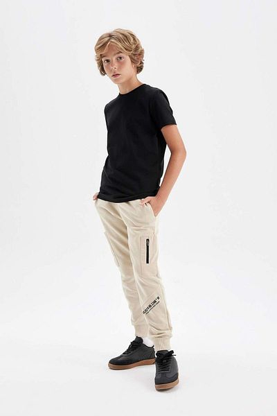DeFacto Χοντρό Jogger Sweatpants - Boys, εμπριμέ, ελαστική μέση, με τσέπες D0992a824au