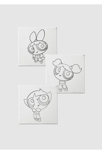 Piece Of Date Sayılarla Tuval Boyama Seti - Powerpuff Girls 12x12