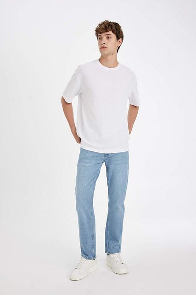 DeFacto Pantaloni Sergio Regular Fit Jean - Talie obișnuită, picior tub D6472AX24AU