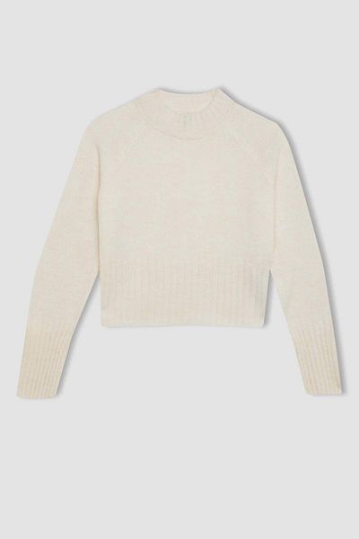 DeFacto Girls' Standard Fit Crew Neck Knitwear Sweater C9553A824Au