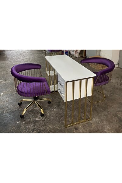 numan metal MANİKÜR MASASI VE İKİ ADET PLATNER