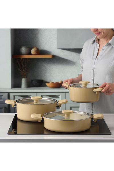 Jumbo طقم أواني طهي سويس كريستال دارك كريم 7 قطع