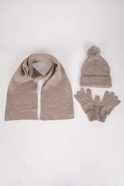 DeFacto 3-teiliges Strickwaren-Schal-Beanie-Handschuh-Set für Jungen C8522AX24WN