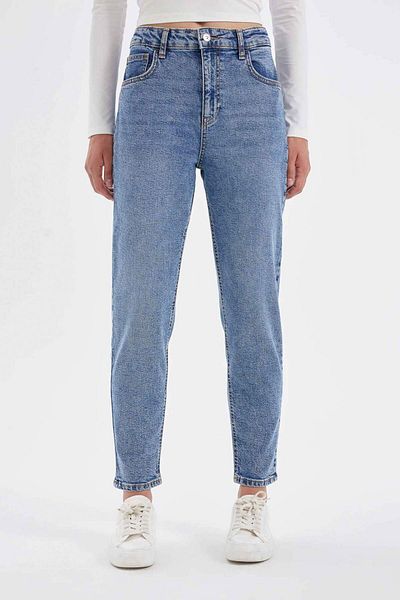 DeFacto Jeansy damskie Lina Comfort High Waist - niebieskie C7614ax/nm28