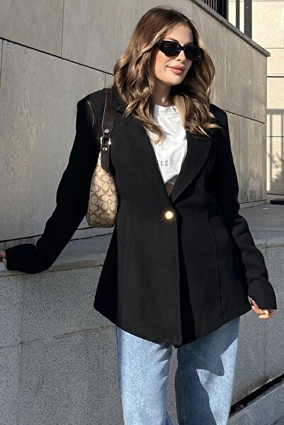 NEW LAVİVA Jachetă de damă, căptușită neagră, cu un singur nasture, ajustată ...