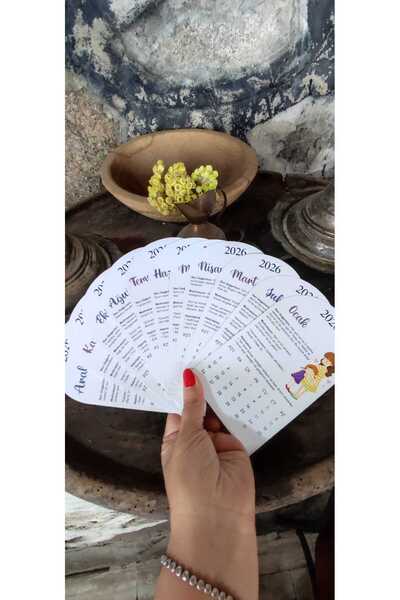 YUNUS COPY 2026 Anne Çocuk Takvimi Ahşap Ayaklı Anne Çocuk Temalı Özel Tasarım Takvim