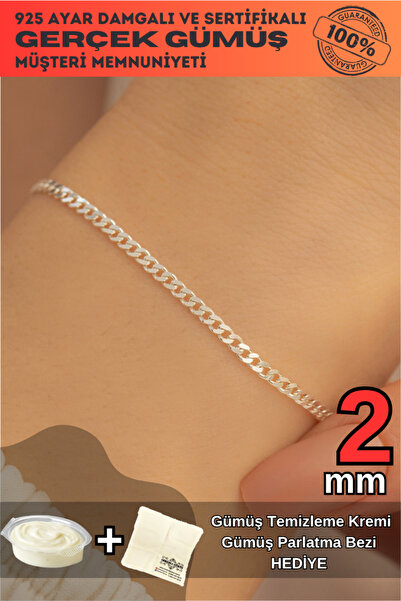OSMANLI GÜMÜŞ Kadın Bileklik - 2mm Gurmet Model 925 Ayar Kadın Gümüş Bileklik