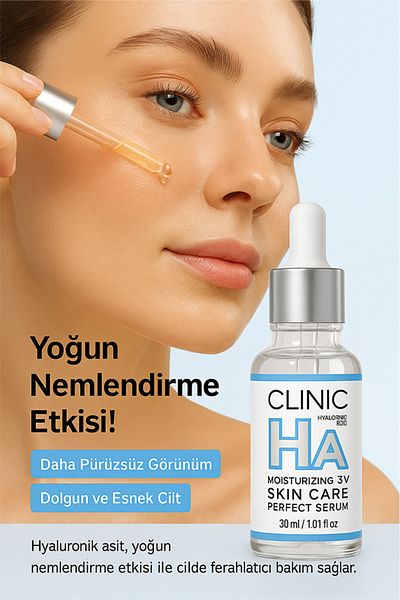 CLINIC PYROO Hyaluronic Acid Serum – Intense Moisturizing, Fragrance-Free, for All Skin Types 30 ml
